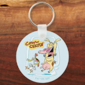 Kuh und Hühnchen lachen Grafik Schlüsselanhänger (Vorderseite)