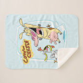 Kuh und Hühnchen lachen Grafik Sherpadecke (Vorderseite (Horizontal))