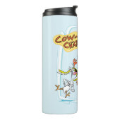 Kuh und Hühnchen lachen Grafik Thermosbecher (Nach links gedreht)