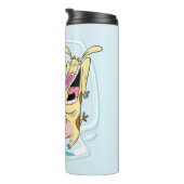 Kuh und Hühnchen lachen Grafik Thermosbecher (Nach rechts gedreht)