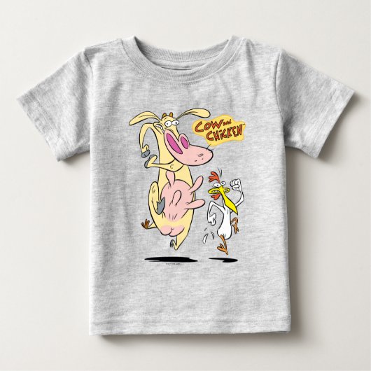 Kuh und Hühnchen mit grafischer Darstellung Baby T-shirt (Vorderseite)