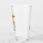 Kuh und Hühnchen mit grafischer Darstellung Glas (Links)