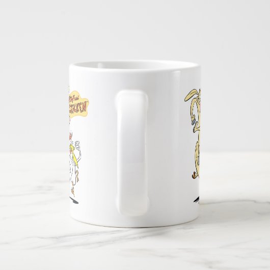 Kuh und Hühnchen mit grafischer Darstellung Jumbo-Tasse (Rückseite)