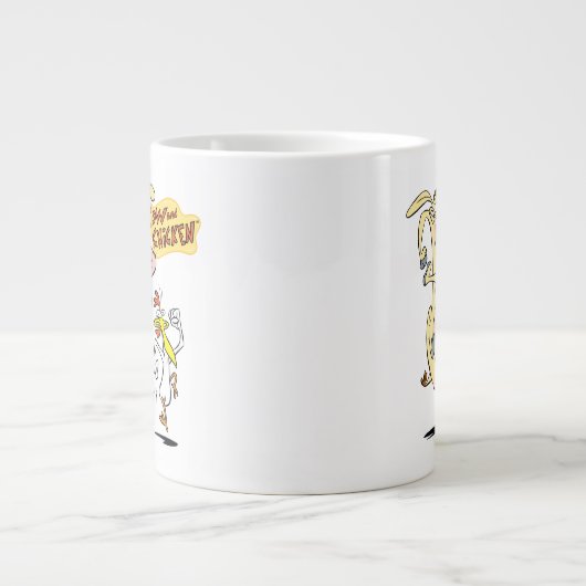 Kuh und Hühnchen mit grafischer Darstellung Jumbo-Tasse (Vorderseite)