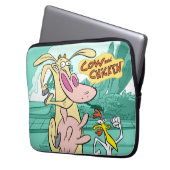 Kuh und Hühnchen mit grafischer Darstellung Laptopschutzhülle (Vorderseite Links)