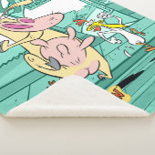 Kuh und Hühnchen mit grafischer Darstellung Sherpadecke (3/4)