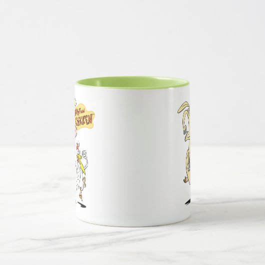 Kuh und Hühnchen mit grafischer Darstellung Tasse (Zentrum)