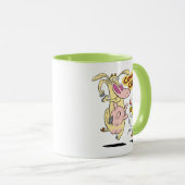 Kuh und Hühnchen mit grafischer Darstellung Tasse (VorderseiteRechts)