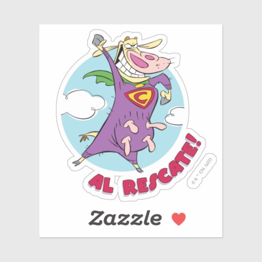 Kuh und Hühnchen Super Cow Al Rescate! Aufkleber (Blatt)