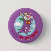 Kuh und Hühnchen Super Cow Al Rescate! Button (Vorderseite)