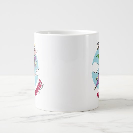 Kuh und Hühnchen Super Cow Al Rescate! Jumbo-Tasse (Vorderseite)