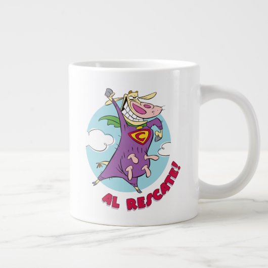 Kuh und Hühnchen Super Cow Al Rescate! Jumbo-Tasse (Rechts)