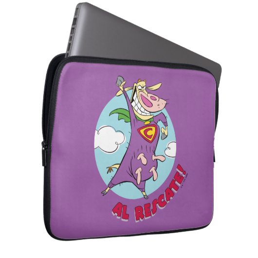 Kuh und Hühnchen Super Cow Al Rescate! Laptopschutzhülle (Vorne Rechts)