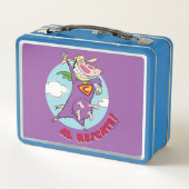 Kuh und Hühnchen Super Cow Al Rescate! Metall Brotdose (Rückseite)