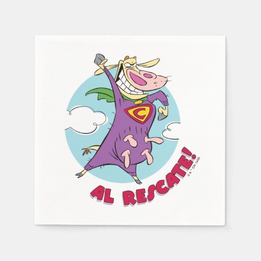 Kuh und Hühnchen Super Cow Al Rescate! Serviette (Vorderseite)