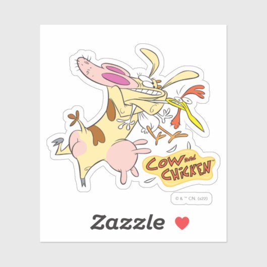 Kuh- und Hühnerstück-Grafik Aufkleber (Blatt)