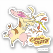 Kuh- und Hühnerstück-Grafik Aufkleber (Vorderseite)