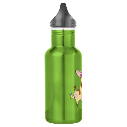 Kuh- und Hühnerstück-Grafik Edelstahlflasche (Links)