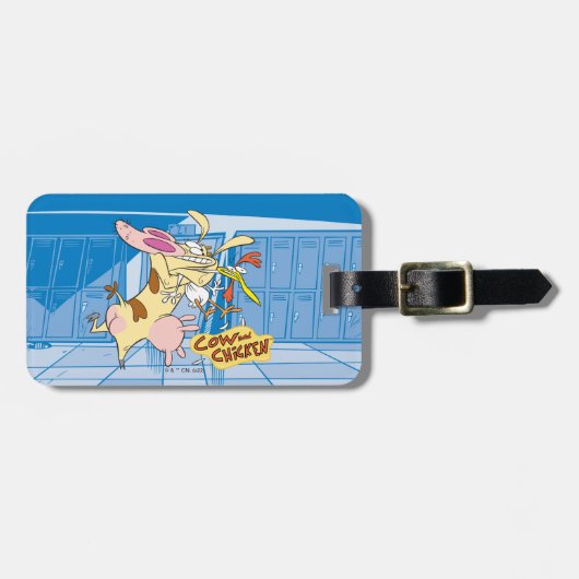 Kuh- und Hühnerstück-Grafik Gepäckanhänger (Vorderseite horizontal)