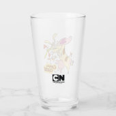 Kuh- und Hühnerstück-Grafik Glas (Rückseite)