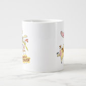 Kuh- und Hühnerstück-Grafik Jumbo-Tasse (Vorderseite)