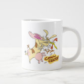 Kuh- und Hühnerstück-Grafik Jumbo-Tasse (Rechts)
