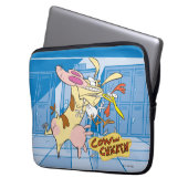 Kuh- und Hühnerstück-Grafik Laptopschutzhülle (Vorderseite Links)