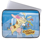 Kuh- und Hühnerstück-Grafik Laptopschutzhülle (Vorderseite)