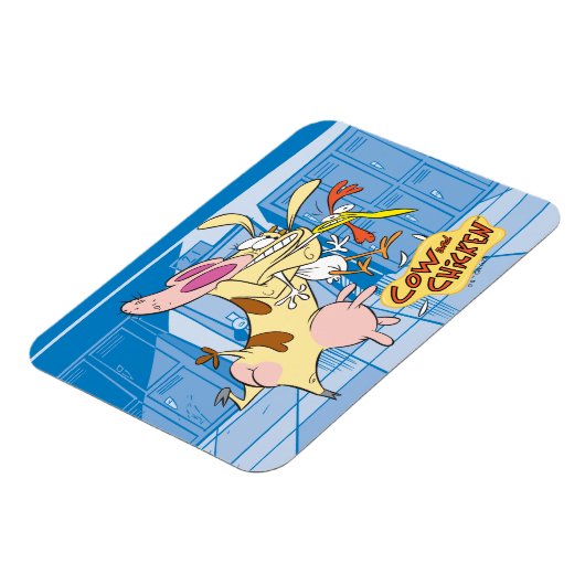 Kuh- und Hühnerstück-Grafik Magnet (Linke Seite)