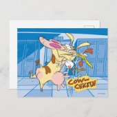 Kuh- und Hühnerstück-Grafik Postkarte (Vorne/Hinten)