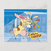 Kuh- und Hühnerstück-Grafik Postkarte (Vorderseite)