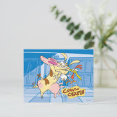 Kuh- und Hühnerstück-Grafik Postkarte (Stehend Vorderseite)
