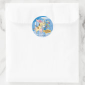 Kuh- und Hühnerstück-Grafik Runder Aufkleber (Tasche)