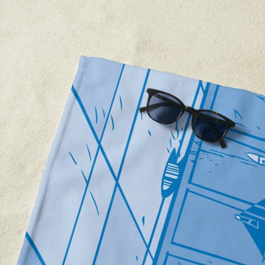 Kuh- und Hühnerstück-Grafik Strandtuch (Beispiel)