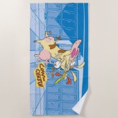 Kuh- und Hühnerstück-Grafik Strandtuch (Vorderseite)