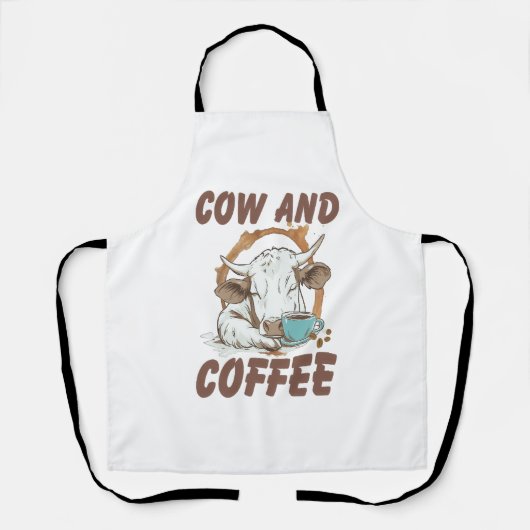 Kuh und Kaffee , Die lustige Western Mädchen Schürze (Vorderseite)