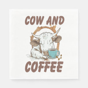 Kuh und Kaffee , Die lustige Western Mädchen Serviette