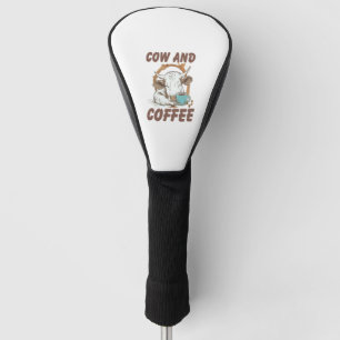 Kuh und Kaffee Png, Lustiges Western-Mädchen Golf Headcover