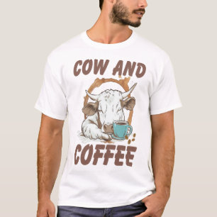 Kuh und Kaffee Png, Lustiges Western-Mädchen T-Shirt