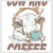 Kuh- und Kaffeepause, Funny Western Girl Aufkleber (Blatt)