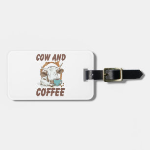 Kuh- und Kaffeepause, Funny Western Girl Gepäckanhänger