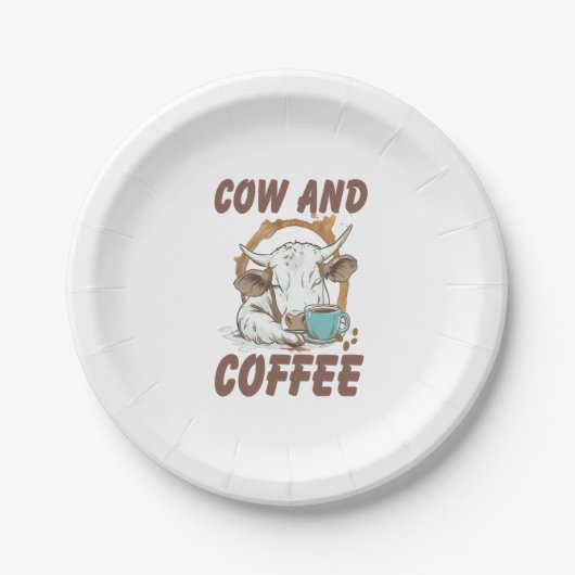 Kuh- und Kaffeepause, Funny Western Girl Pappteller (Vorderseite)