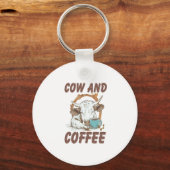 Kuh- und Kaffeepause, Funny Western Girl Schlüsselanhänger (Vorderseite)