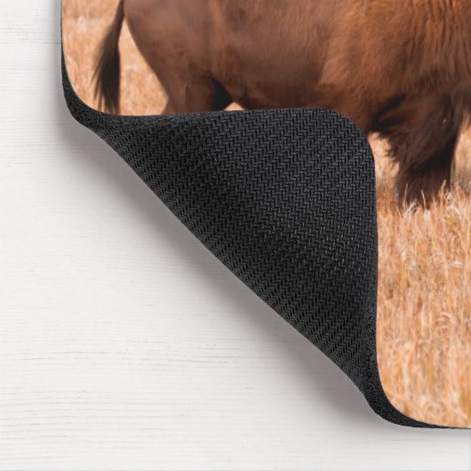 Kuh und Kalb (Bison Bison) Mousepad (Ecke)