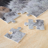 Kuh und Kalb Bison, Gelbstein Puzzle (Seite)