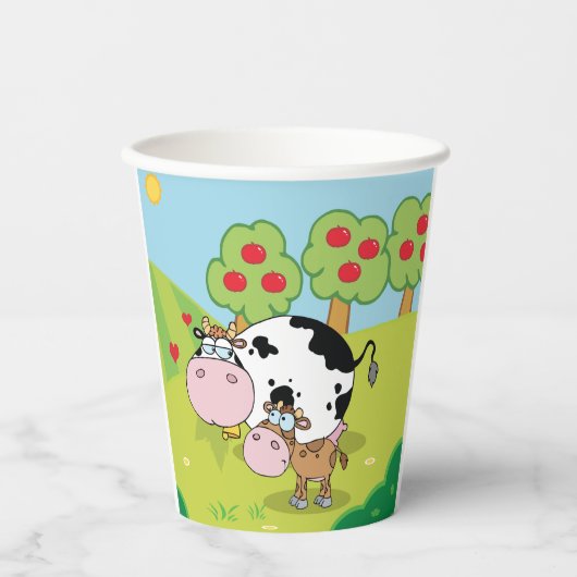 Kuh und Kalb Pappbecher (Vorderseite)