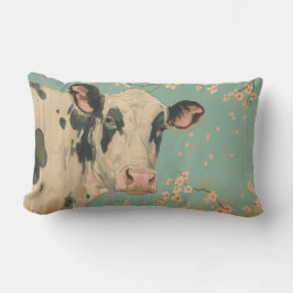 Kuh und Kirschblossom Baumkraut Lendenkissen