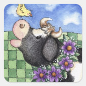 Kuh und Küken - Aufkleber (Vorderseite)