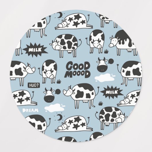 Kuh und Milch Etiketten (Design 2)