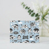 Kuh und Milch Feiertagspostkarte (Stehend Vorderseite)